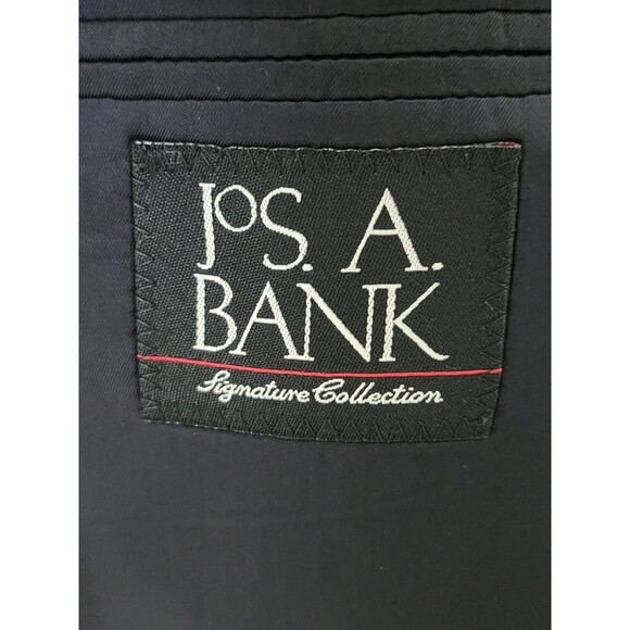 JoS A Bank Mens Wool Pinstripe Blazer Jacket Black 3-Button Notch Lapel Size 52R - Picture 5 of 9